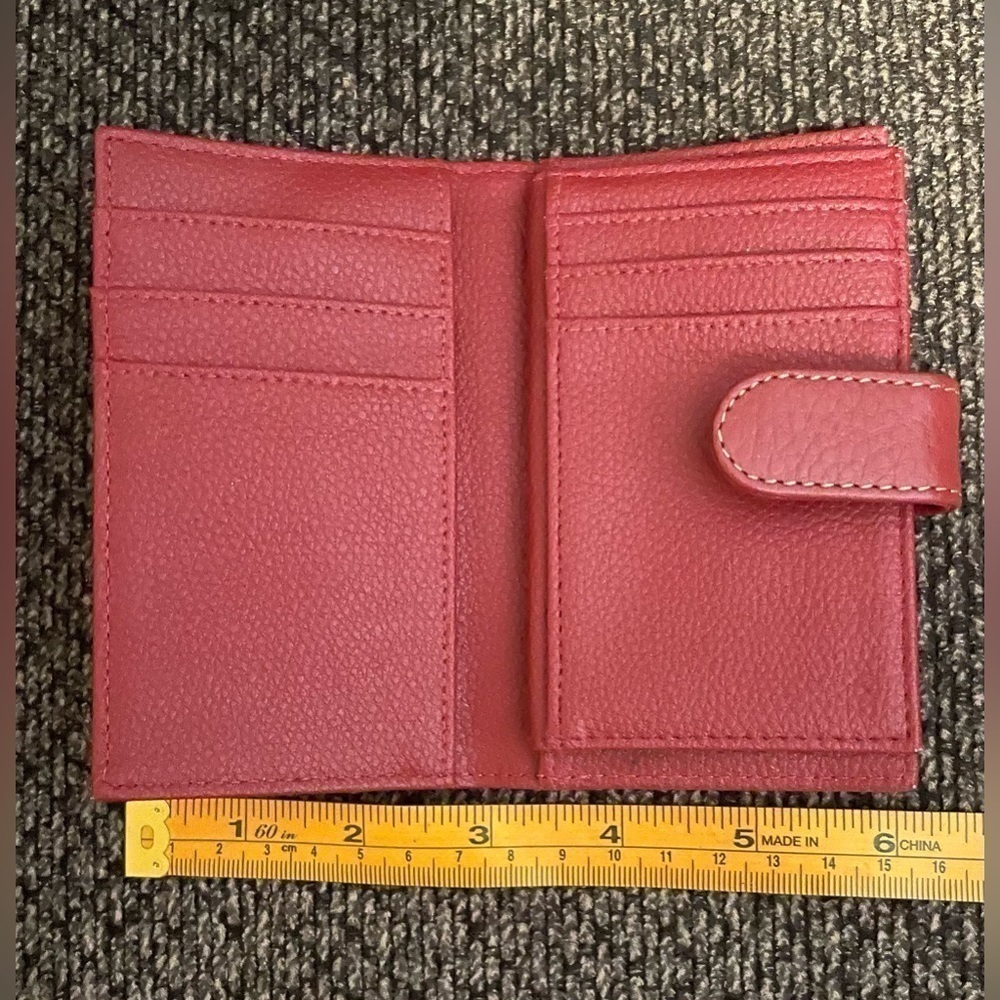 Genuine Leather Wallet Rust Burgundy with credit card slots Excellent cond.​​​ - Picture 7 of 7